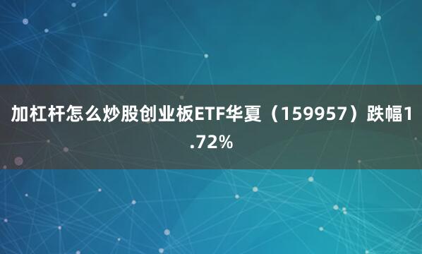 加杠杆怎么炒股创业板ETF华夏（159957）跌幅1.72%